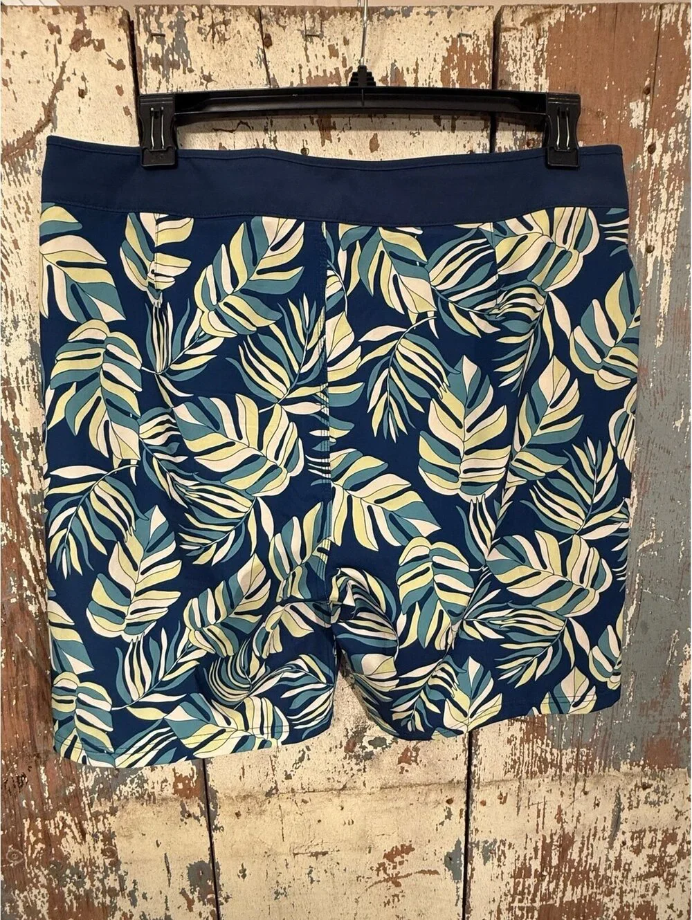 Men's Reef Swim Shorts Trunks , size 36, Blue tropical leaf, board shorts